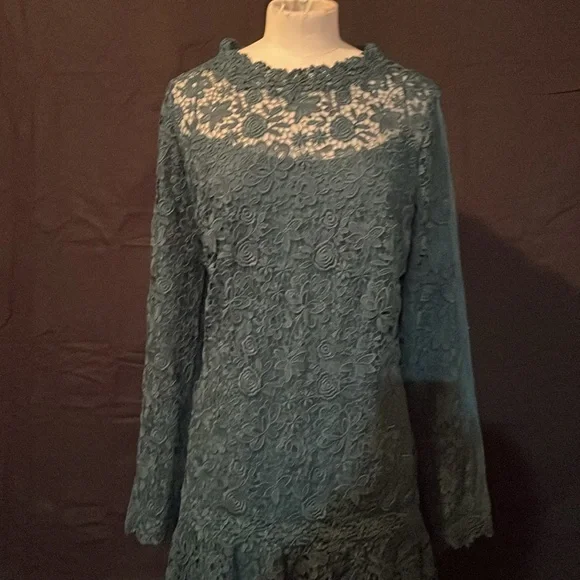 Womens Plus Party Dress Lace 18 Teri Jon Rickie freeman Emerald Green Dr -  greenwatershopping.com